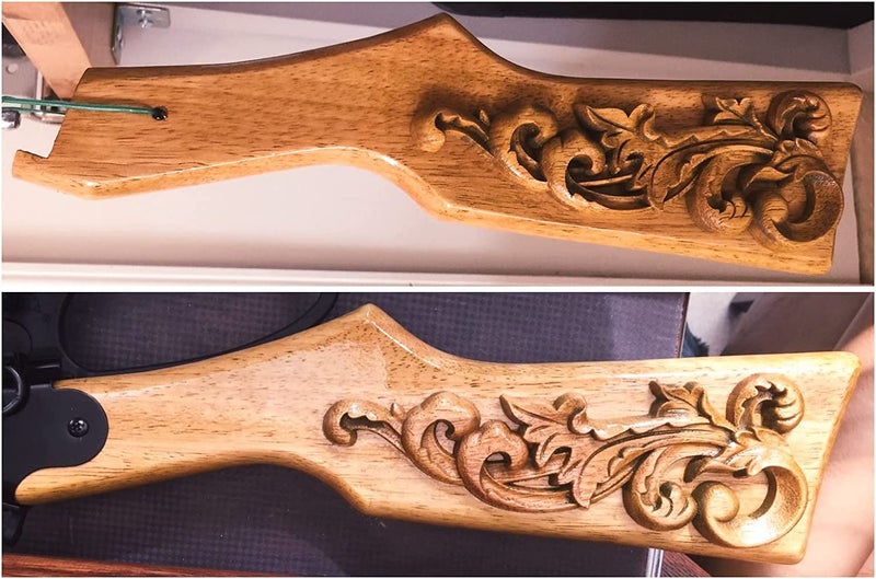 MUXSAM Wood Carved Appliques Onlays, 2-Pair Unpainted Wooden Carvings Decal Corner Decorative Plaques for Wall Cabinet Cupboard Mirrors Fireplace Closet Dresser Doors DIY Project, 19x11cm/7.48"x4.33" - Image 2